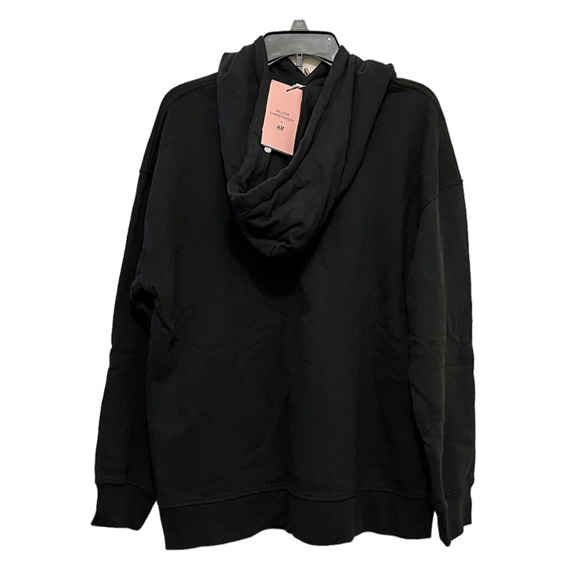 Helena Christensen x H&M Floral Graphic Black Hooded Pullover Sweatshirt - Picture 2 of 8